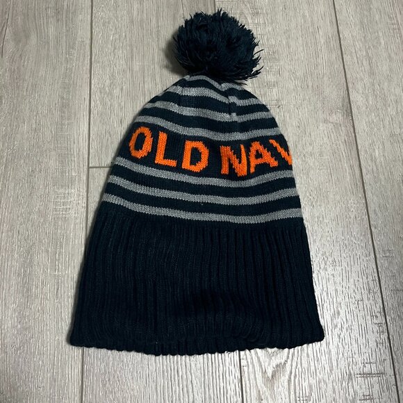 Old Navy Beanie Hat Winter Pom Beanie Hat One Size Navy Blue - Picture 1 of 3